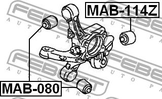 Febest MAB-114Z - САЙЛЕНБЛОК ЗАДНЕЙ ЦАПФЫ (MITSUBISHI LANCER CS 2000-2009) FEBEST autosila-amz.com