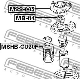 Febest MSHB-CU20F - ПЫЛЬНИК ПЕРЕДНЕГО АМОРТИЗАТОРА (MITSUBISHI LANCER CS 2000-2009) FEBEST autosila-amz.com