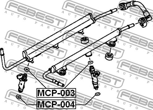 Febest MCP-003 - кольцо уплотнительное топливной форсунки!\ Audi Q5 08-17,Mitsubishi Lancer 07-17 autosila-amz.com