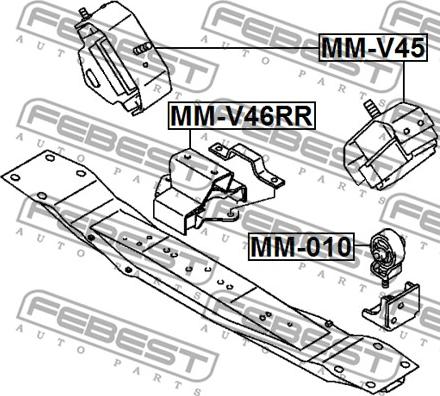 Febest MM-V46RR - Подушка, опора, подвеска двигателя autosila-amz.com