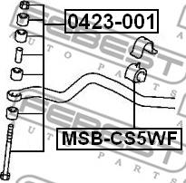 Febest MSB-CS5WF - втулка стабилизатора переднего центральная!d25\ Mitsubishi Lancer CS1A/CS2A/S3A 00> autosila-amz.com