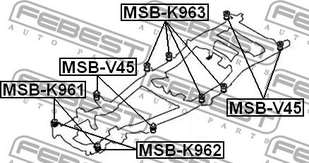 Febest MSB-K962 - ПОДУШКА ПОДРАМНИКА (MITSUBISHI PAJERO/MONTERO SPORT CHALLENGER K94W/K99W 1996-2006) FEBEST autosila-amz.com