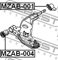 Febest MZAB-004 - Сайлентблок, рычаг подвески колеса autosila-amz.com