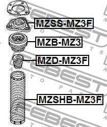 Febest MZSS-MZ3F - ОПОРА ПЕРЕДНЕГО АМОРТИЗАТОРА (MAZDA 3 BK 2003-2008) FEBEST autosila-amz.com