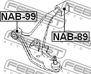 Febest NAB-99 - сайлентблок рычага передний!\ Nissan Primera P11 96-01 autosila-amz.com