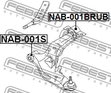 Febest NAB-001BRUB - Сайлентблок, рычаг подвески колеса autosila-amz.com