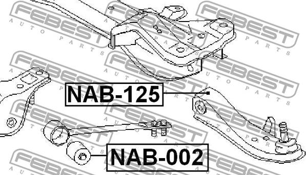 Febest NAB-002 - Сайлентблок, рычаг подвески колеса autosila-amz.com