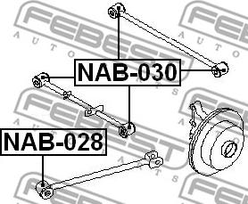 Febest NAB-030 - сайлентблок зад. рычага!\Nissan Sunny 86-95/100NX 90-94/Bluebird <90 autosila-amz.com