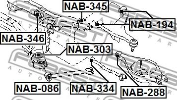 Febest NAB-346 - Сайлентблок балки моста autosila-amz.com