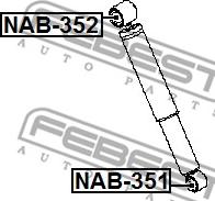 Febest NAB-351 - Сайлентблок нижний заднего аморт. (только для E6210-JG01A) Nissan Qashqai+2 2008 autosila-amz.com