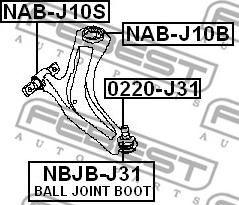 Febest NAB-J10B - сайлентблок рычага пер.задн.!\ Nissan Qashqai/X-Trail 07> autosila-amz.com