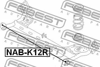 Febest NAB-K12R - САЙЛЕНБЛОК ЗАДНЕЙ БАЛКИ (NISSAN TIIDA C11 2005-) FEBEST autosila-amz.com