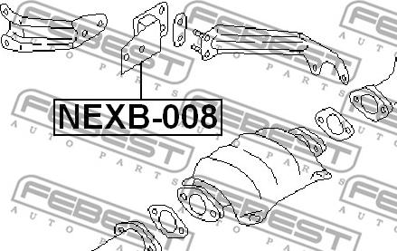 Febest NEXB-008 - Кронштейн, втулка, система выпуска ОГ autosila-amz.com