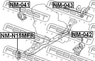 Febest NM-041 - Подушка, опора, подвеска двигателя autosila-amz.com