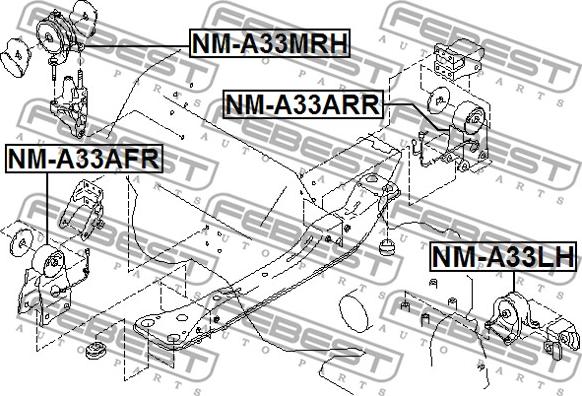 Febest NM-A33ARR - Подушка, опора, подвеска двигателя autosila-amz.com