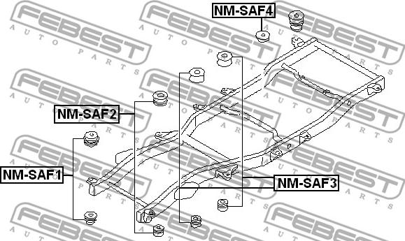 Febest NM-SAF1 - ПОДУШКА РАМЫ (NISSAN PATROL SAFARI Y61 1997-2006) FEBEST autosila-amz.com