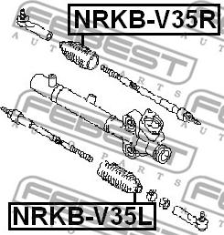 Febest NRKB-V35R - ПЫЛЬНИК РУЛЕВОЙ РЕЙКИ ПРАВЫЙ (NISSAN TEANA J31 2003-2008) FEBEST autosila-amz.com