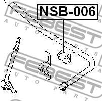 Febest NSB-006 - ВТУЛКА ЗАДНЕГО СТАБИЛИЗАТОРА D15 NISSAN TERRANO R50 1995.09-2002.08 [JP] autosila-amz.com