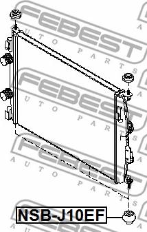 Febest NSB-J10EF - ВТУЛКА КРЕПЛЕНИЯ РАДИАТОРА NSB-J10EF autosila-amz.com