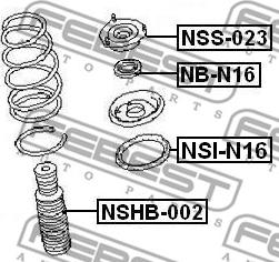 Febest NSHB-002 - ПЫЛЬНИК ПЕРЕДНЕГО АМОРТИЗАТОРА NISSAN BLUEBIRD SYLPHY G10 2000.08-2005.12 [JP] autosila-amz.com