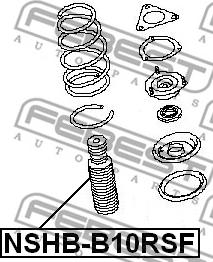 Febest NSHB-B10RSF - ПЫЛЬНИК ПЕРЕДНЕГО АМОРТИЗАТОРА (NISSAN ALMERA B10RS (CLASSIC) 2006-) FEBEST autosila-amz.com