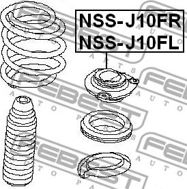 Febest NSS-J10FL - Опора стойки амортизатора, подушка autosila-amz.com