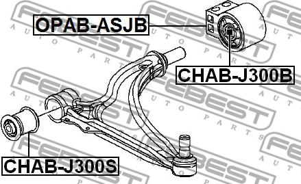 Febest OPAB-ASJB - сайлентблок рычага задний! с кронштейном\ Opel Astra J all 11>/Zafira C all 11> autosila-amz.com