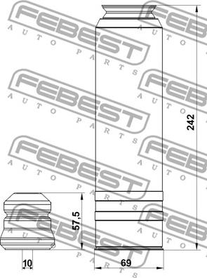 Febest OPSHB-ASJR-KIT - ПЫЛЬНИК ЗАДНЕГО АМОРТИЗАТОРА С ОТБОЙНИКОМ КОМПЛЕКТ (НА ОБЕ СТОРОНЫ) autosila-amz.com