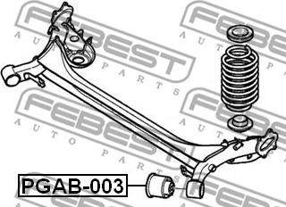 Febest PGAB-003 - сайлентблок задн.балки D72,2!\ Citroen C4, Peugeot 307 1.4-2.0/2.0HDi 00> autosila-amz.com