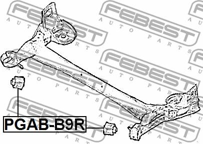 Febest PGAB-B9R - сайлентблок зад. балки!\ Peugeot Partner/Partner Tepee 08> autosila-amz.com