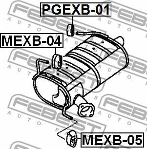 Febest PGEXB-01 - крепление глушителя!\Mitsubishi Lancer/Outlander 00> autosila-amz.com