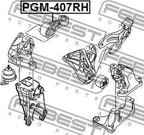 Febest PGM-407RH - Подушка двигателя правая citroen c5 2001-2008 autosila-amz.com