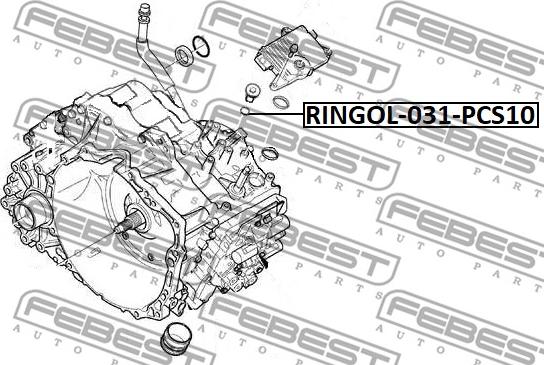 Febest RINGOL-031-PCS10 - Прокладка, автоматическая коробка autosila-amz.com