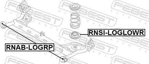 Febest RNAB-LOGRP - сайлентблок задней балки!\ Dacia Logan 1.4/1.5DCI/1.6/1.6 16V 04> autosila-amz.com