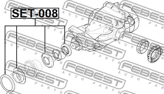 Febest SET-008 - САЛЬНИК РЕДУКТОРА ЗАДНЕГО МОСТА КОМПЛЕКТ 43.7X75.3X10.1X13.6 autosila-amz.com