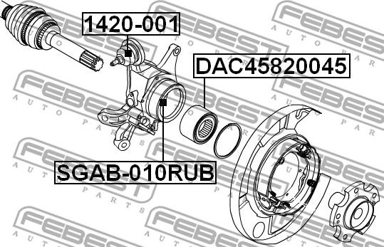 Febest SGAB-010RUB - САЙЛЕНБЛОК ЗАДНЕЙ ЦАПФЫ (SSANG YONG REXTON II 2006-) FEBEST autosila-amz.com