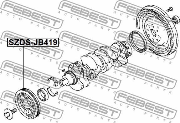 Febest SZDS-JB419 - шкив коленвала!\ Alfa Romeo 145/156, Fiat Marea/Stilo 1.9JTD 97> autosila-amz.com