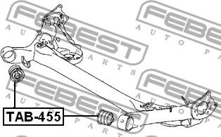 Febest TAB-455 - САЙЛЕНБЛОК ЗАДНЕЙ БАЛКИ (TOYOTA COROLLA ADE150/NDE150/NRE150/ZRE15#/ZZE150 2006-) FEBEST autosila-amz.com