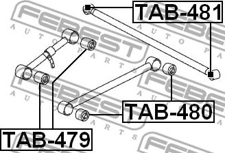 Febest TAB-479 - сайлентблок зад. верх. продольной тяги!\ Toyota LandCruiser/Lexus LX570 07> autosila-amz.com