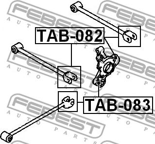 Febest TAB-082 - Сайлентблок, рычаг подвески колеса autosila-amz.com