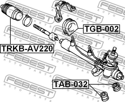 Febest TRKB-AV220 - пыльник рейки рулевой!\ Toyota Avensis 97-03 autosila-amz.com