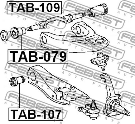 Febest TAB-109 - Сайлентблок, рычаг подвески колеса autosila-amz.com