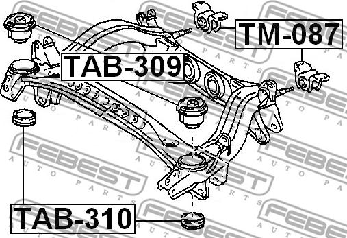 Febest TAB-309 - САЙЛЕНБЛОК ЗАДНЕЙ ПОДВЕСКИ (TOYOTA MARK 2/CHASER/CRESTA GX90 1992-1996) FEBEST autosila-amz.com