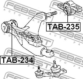 Febest TAB-235 - 48075-30020 TAB-235 САЙЛЕНТБЛОК ЗАДНИЙ ПЕРЕДНЕГО РЫЧАГА БЕЗ КРОНШТЕЙНА (ГИДРАВЛИЧЕСКИЙ) FEBEST autosila-amz.com