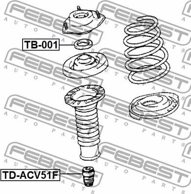 Febest TB-001 - подшип.опор.перед.амортизатора!\ Toyota Harrier, Lexus RX300 01> autosila-amz.com