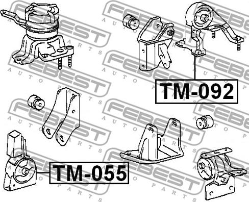 Febest TM-055 - подушка ДВС передняя!\ Toyota Avensis AZT250L/ZZT251R 03> autosila-amz.com