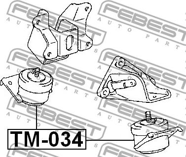 Febest TM-034 - ПОДУШКА ДВИГАТЕЛЯ ПЕРЕДНЯЯ (TOYOTA LAND CRUISER PRADO 120 GRJ12#/KDJ12#/RZJ12#/TRJ12#/VZJ12# 2002-2009) FEBEST autosila-amz.com