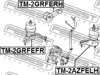 Febest TM-2GRFEFR - Подушка двигателя передняя (гидравлическая) autosila-amz.com