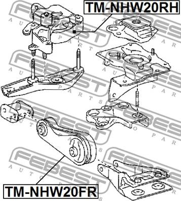 Febest TM-NHW20FR - Подушка, опора, подвеска двигателя autosila-amz.com