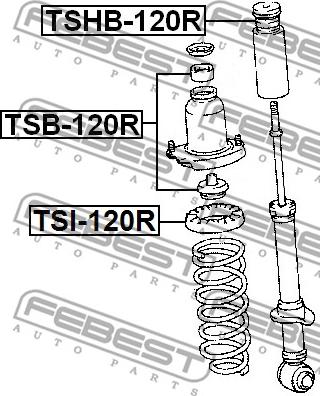 Febest TSB-120R - втулка опоры амортизатора к-кт!\ Toyota Corolla 00> autosila-amz.com